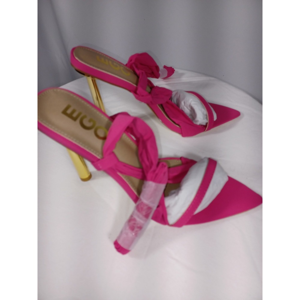 Ego Once Upon Wrap Around Heel Shoes Womens Size 7 Pink Gold Sandals Dressy - Picture 7 of 12